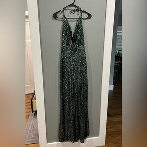 12th tribe Sequin green jumpsuit